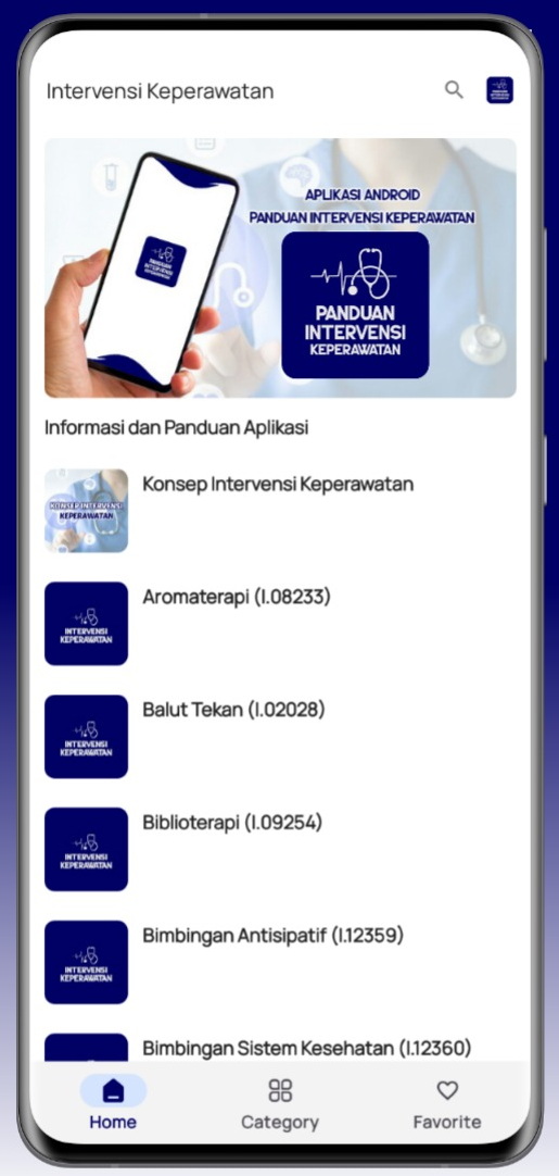 Screenshot Aplikasi SIKI Intervensi Keperawatan 1