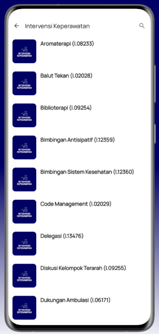 Screenshot Aplikasi SIKI Intervensi Keperawatan 2