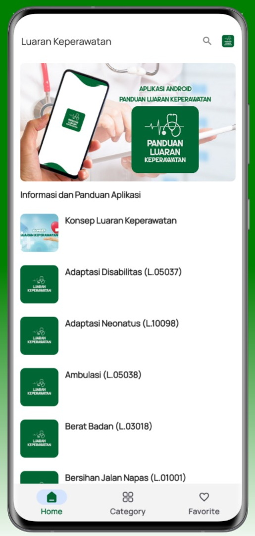 Screenshot Aplikasi SLKI Luaran Keperawatan 1