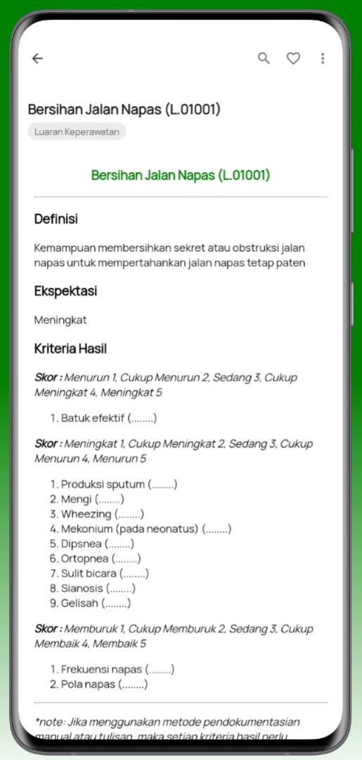 Screenshot Aplikasi SLKI Luaran Keperawatan 3
